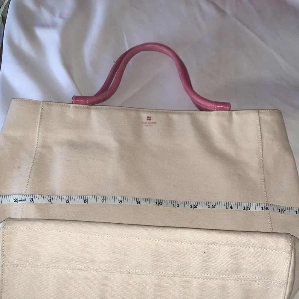 Gently Loved Canvas Leather Handles Tote Bag by Kate Spade